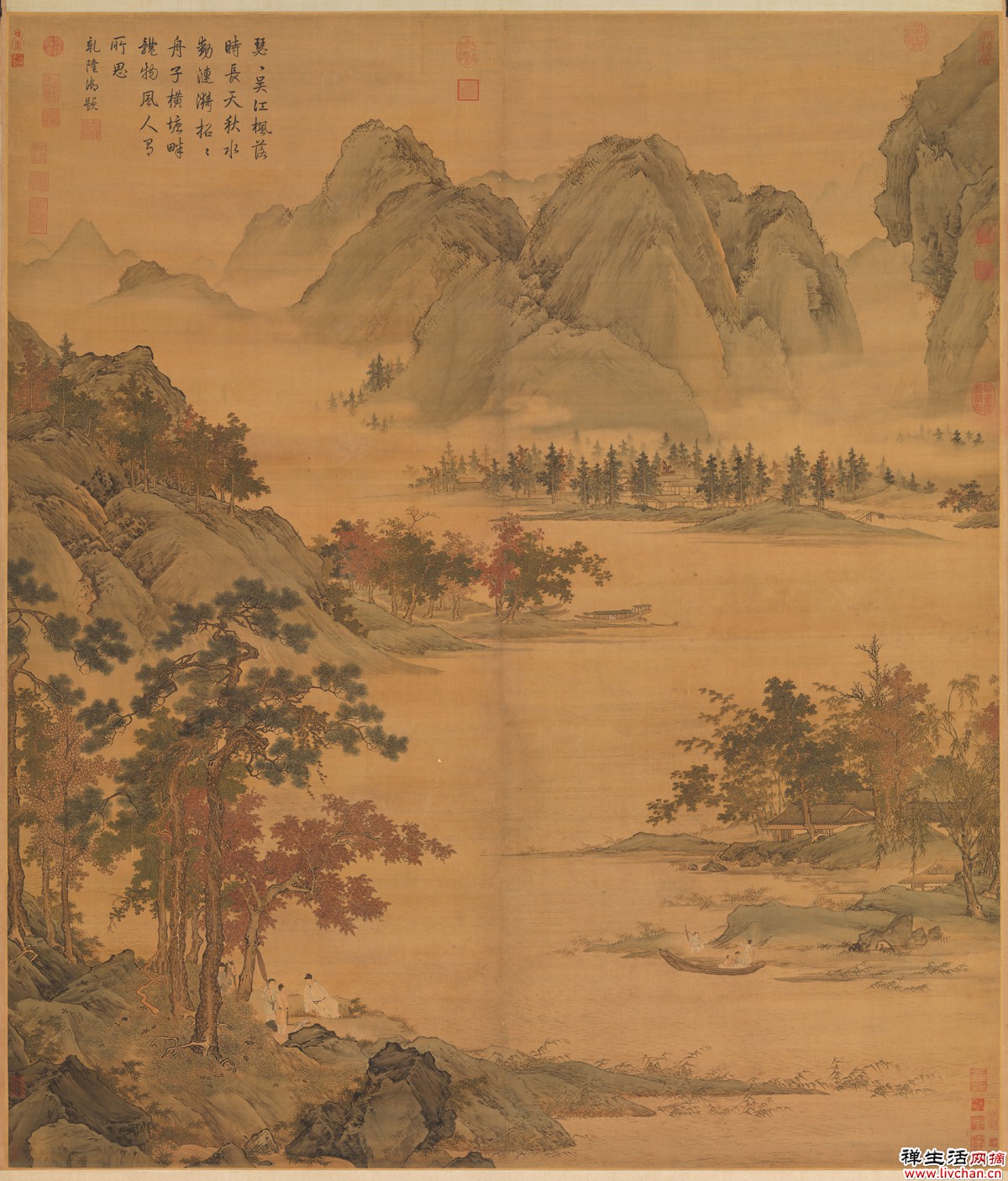 仇英唯一巨幅全景山水，台北故宫新展《秋江待渡》