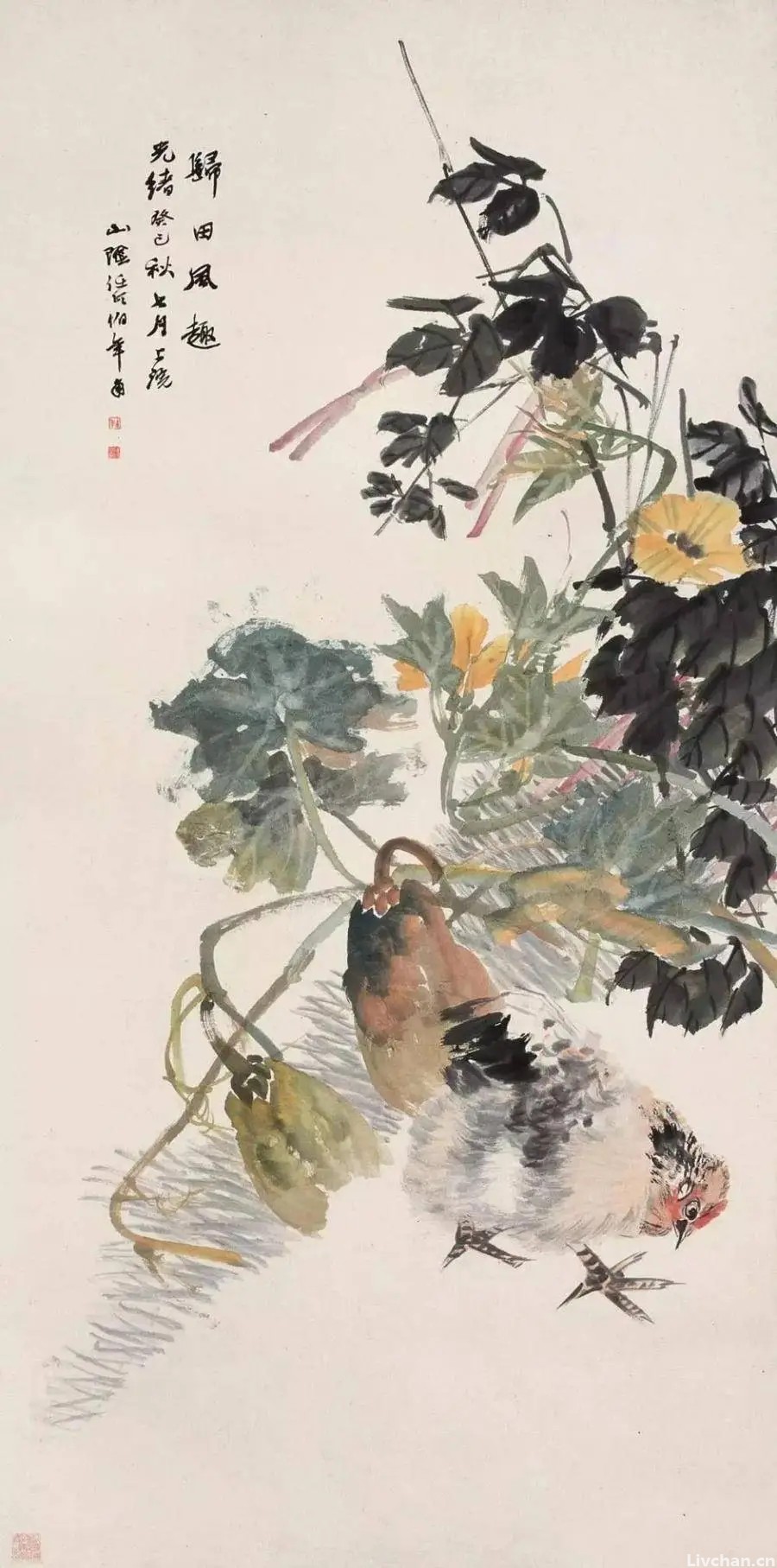 最平凡处见温馨——任伯年画鸡作品欣赏