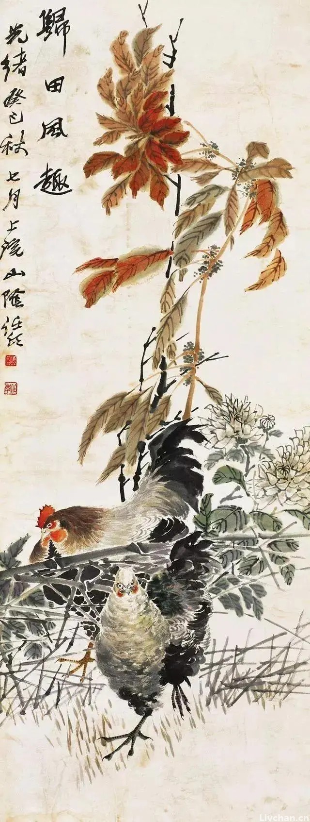 最平凡处见温馨——任伯年画鸡作品欣赏