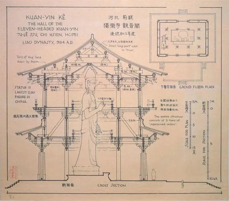 建筑大师梁思成先生手稿欣赏