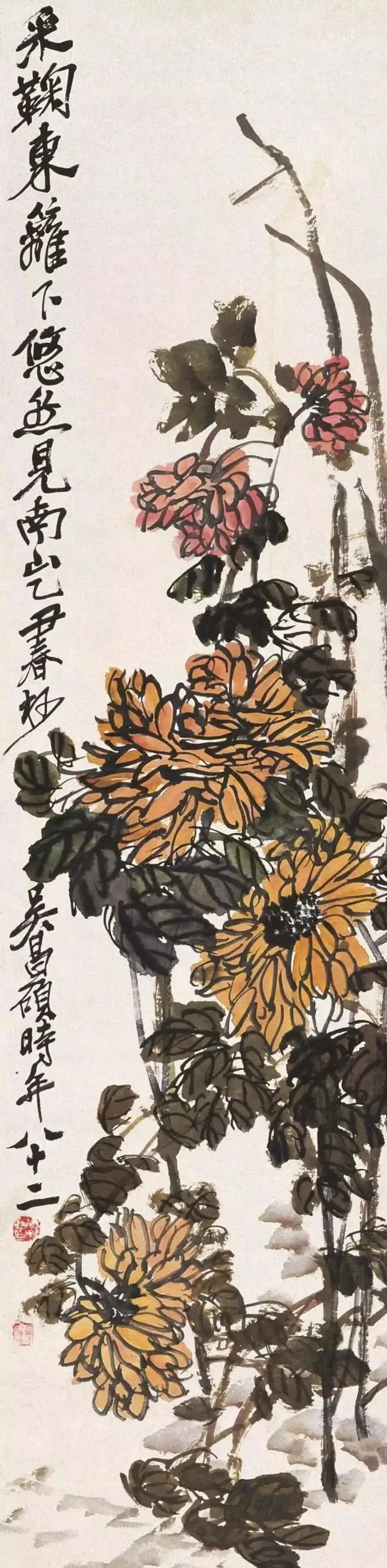 吴昌硕-推动了中国美术的发展，在中国画坛上，他是无可替代的艺术大师