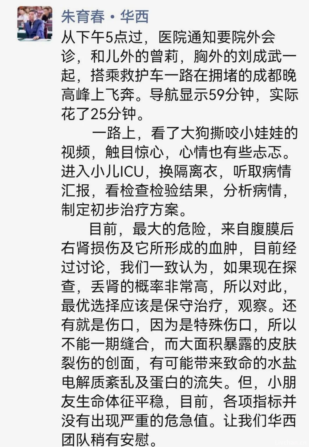 成都女童被恶犬咬伤事件：小孩丢肾的概率非常高