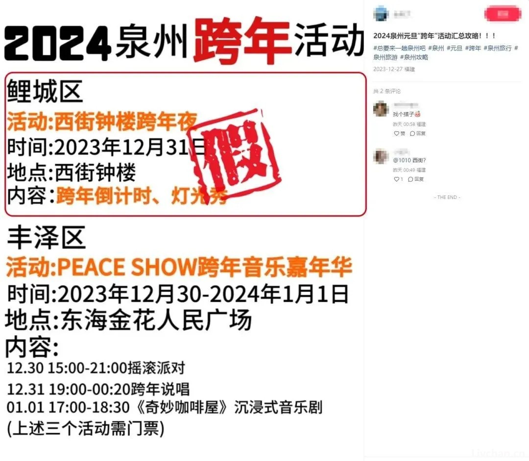 表聚集——多地通知：没有跨年夜活动！有人传谣已被约谈