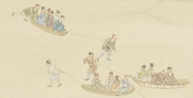 十二月令图——清宫画，现藏在台北故宫博物院
