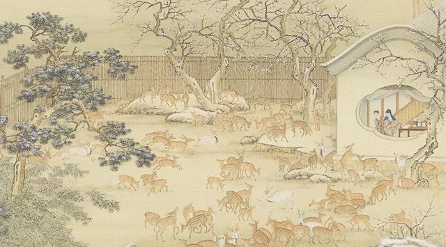 十二月令图——清宫画，现藏在台北故宫博物院
