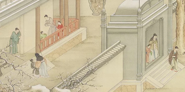 十二月令图——清宫画，现藏在台北故宫博物院